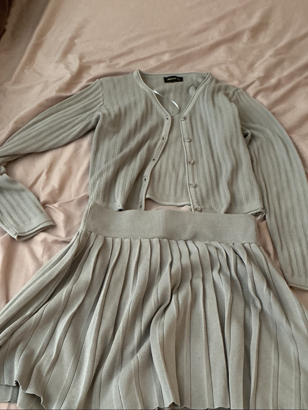 36 Point 5 Light Gray Pleated Skirt - Women